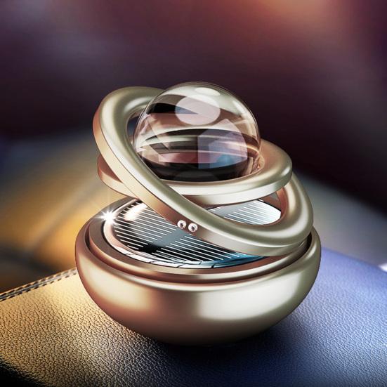 Car Solar Aromatherapy Double Ring Crystal Ornaments