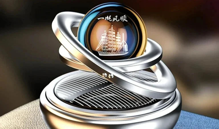 Car Solar Aromatherapy Double Ring Crystal Ornaments